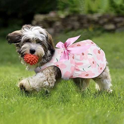 Miniatura 5 de 2 vestidos para perros, ropa para perros pequeños, traje para niñas, vestidos para cachorros, vestidos florales de verano, lindo vestido de gato
