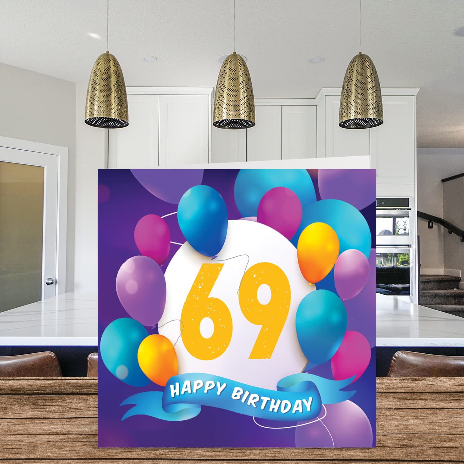 Divertente biglietto di auguri per il 69° compleanno - Umorismo impertinente, busta Kraft - Italia