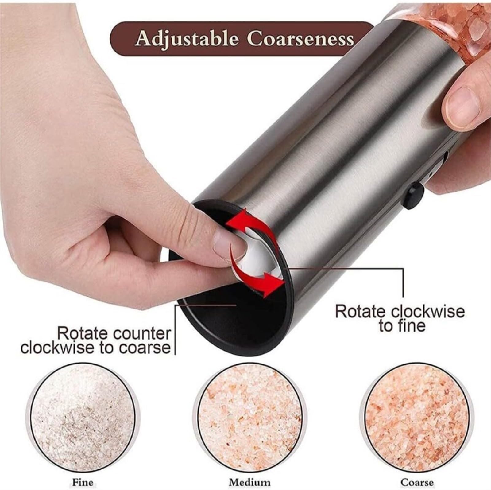 Młynek Do Przypraw Pieprzu Eletric Pepper Mill USB Akumulator Elektryczny Młynek Do Soli I Pieprzu Spice Kitchen Tool Do Różnych Przypraw(2pcs)