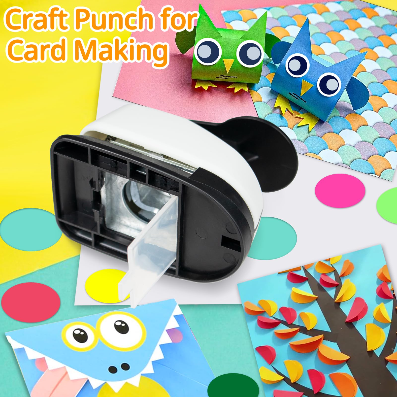 HKKYO Circle Punch 1 inch Hole Punch Paper Punches for Crafting, ABS and Zinc Alloy, Silver