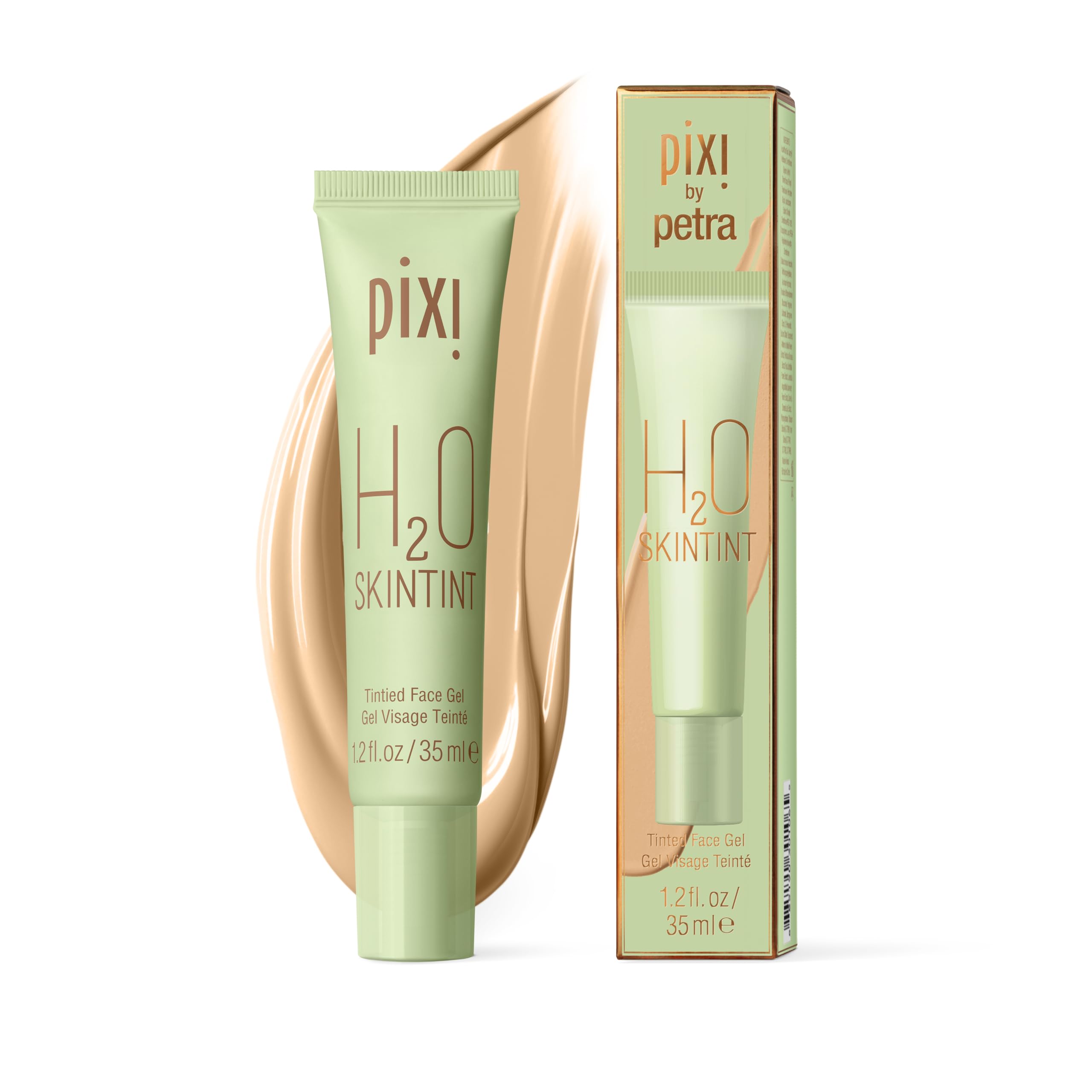 Pixi H2O SkinTint | Tinted Gel Moisturizer | Lightweight, Hydrating & Water-Resistant | Evens Tone & Reduces Redness | Warm | 1.2 fl oz/35 ml