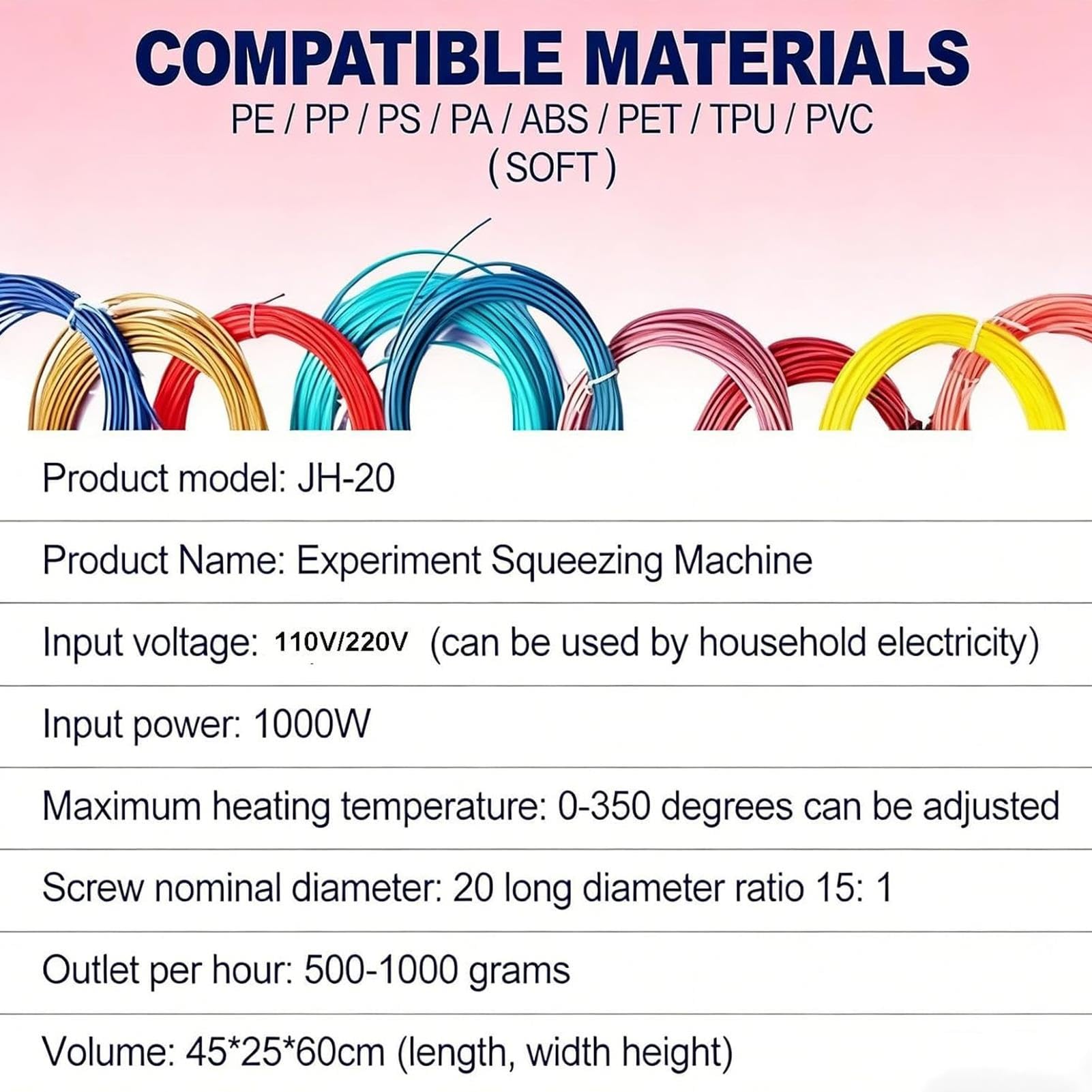 Maszyna Do Wytłaczania Włókien 3D, Regulowana Temperatura 0-350 ℃