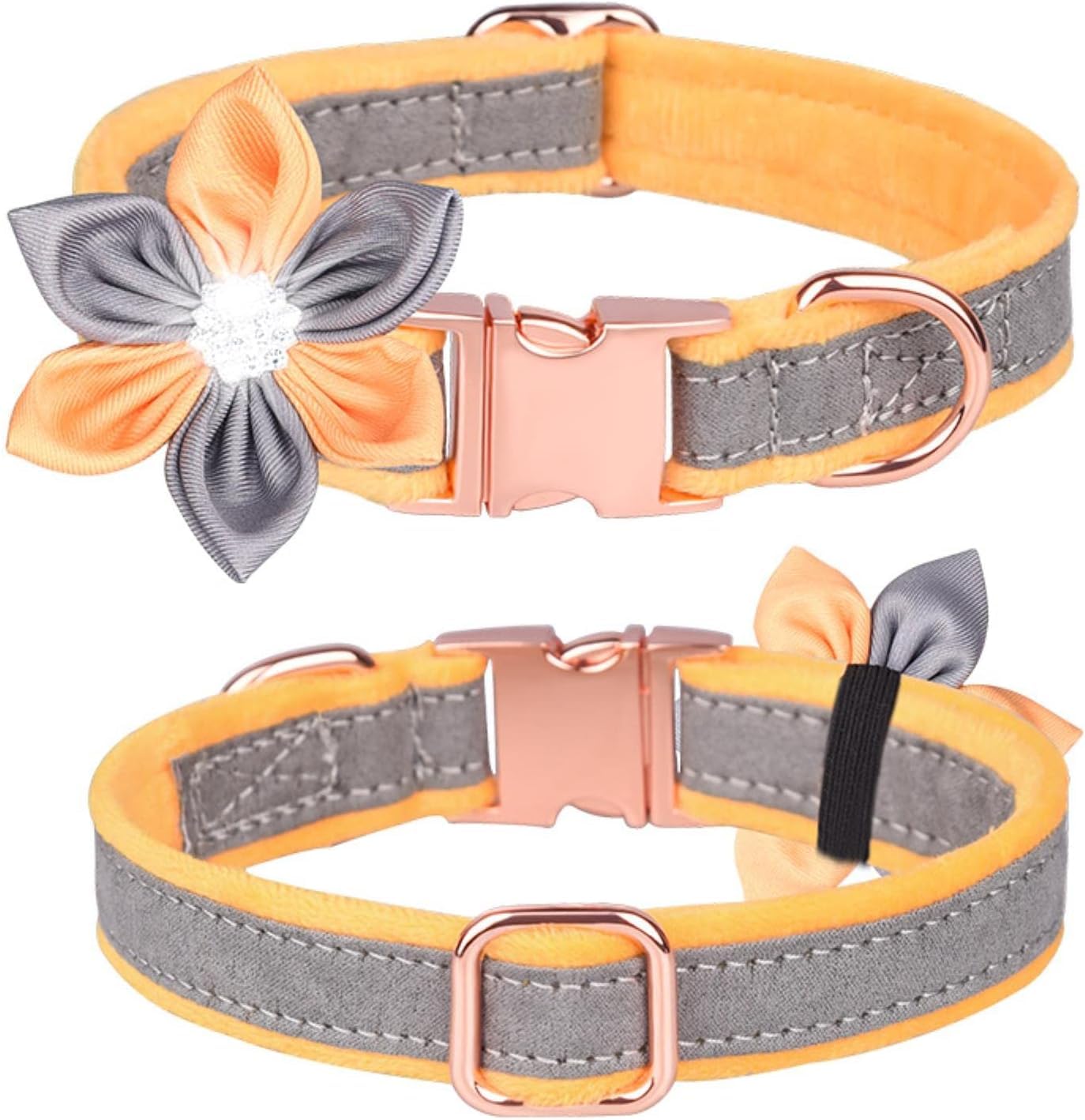 Collier pour chien avec nœud papillon jaune pour les promenades élégantes au parc