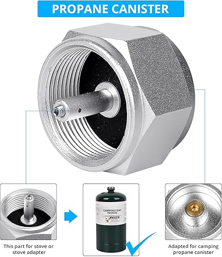 Miniatura 6 de Sondiko Adaptador de recarga de butanoisobutano, dispositivo de transferencia de combustible, convertidor de gas cambiador de bote de isobutano,