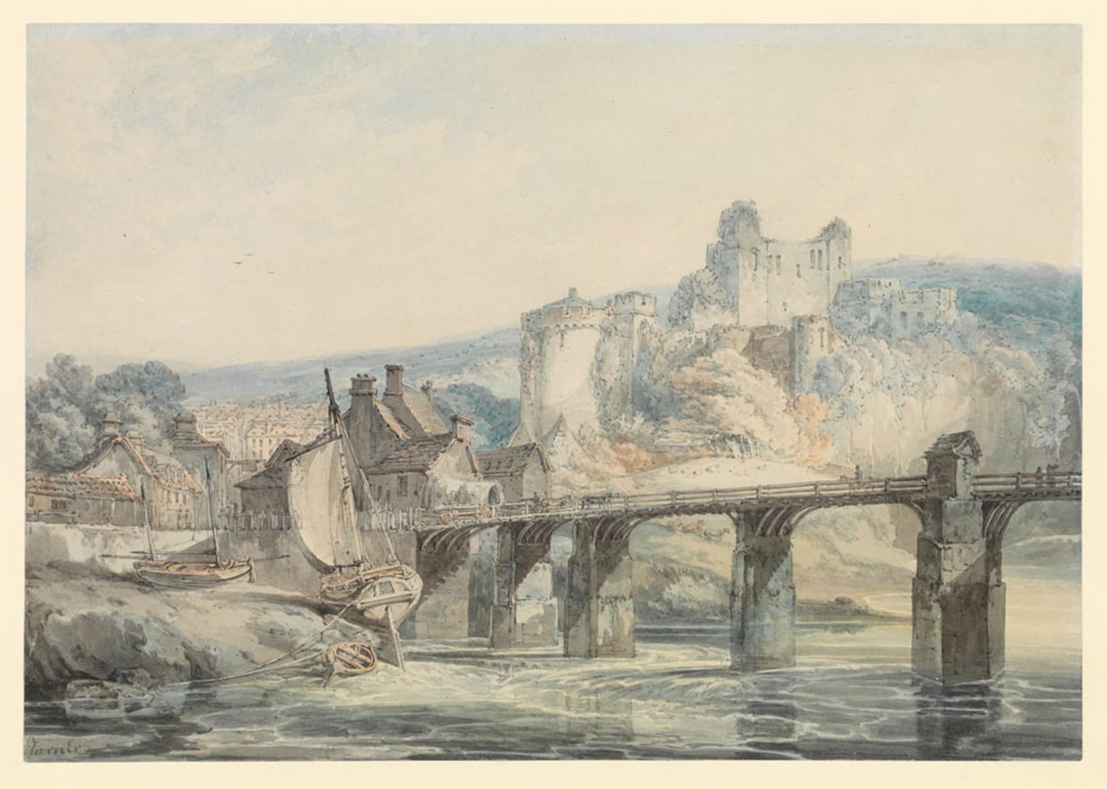SERENDIPITP Abstract Painting Mural Print Picture Wall Decor Painting Chepstow Castle by Mallord William Turner Vintage Wall Artwork for Home Decor 60x90cm