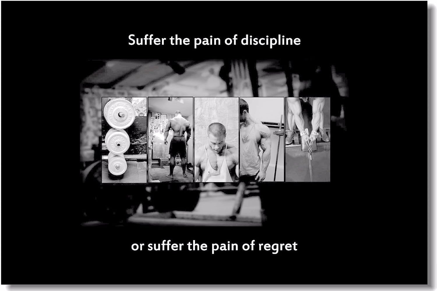 1x Poster Fabric Bodybuilding Men Girl Fitness Workout Quotes Motivational Inspiration Muscle Gym Font 35.5x23.5" (90x60cm) (015)