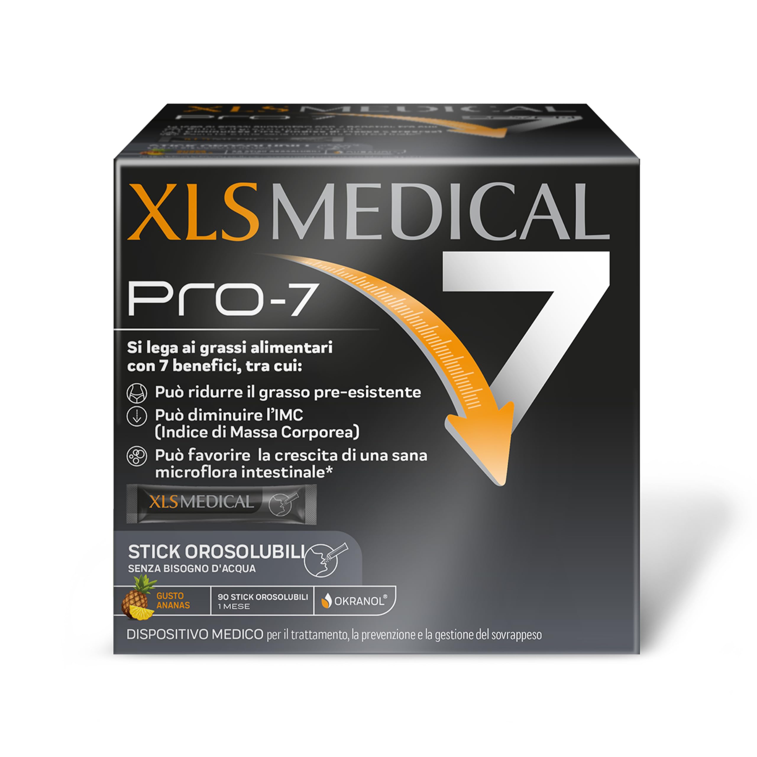 XLS Medical Pro-​7 Dispositivo Medico per la Perdita di Peso, Confezione da 90 Stick Orosolubili