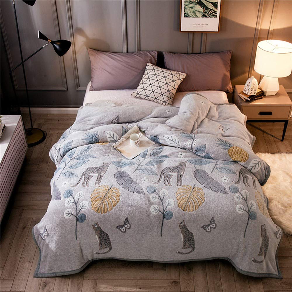 BCCDP Blanket Bedding Flannel Fleece Throw (180 x 200 cm) - Plush Microfiber Fabric - Lightweight, Soft Warm Couch/Sofa Blanket