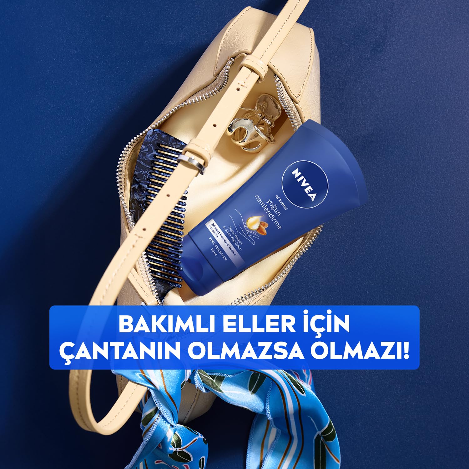 NIVEA Yoğun Nemlendirici El Kremi 75ml + NIVEA Kadın Sprey Deodorant Black&White Invisible Clear 150 ml