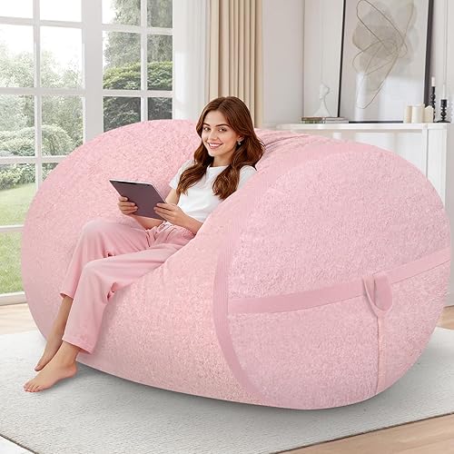 Miniatura 192 de HABUTWAY Puf gigante de 2 pies para adultos, con relleno de espuma viscoelástica, puf grande con funda de terciopelo holandés extraíble para sala de