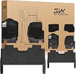 3W Tapis de sol pour Honda Civic 2016-2021 1st & 2nd Ensemble de lignes non glissantes et sans odorat Tous les temps TPE Linges de voiture solides et flexibles pour Honda Civic Accessoires Black Over 10 Années Durée de vie