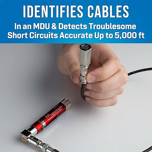 Miniatura 2 de Jonard Tools PT-100 Rastreador de Cable Coaxial de Bolsillo Probador de Continuidad y Tóner con Pitido Audible y LED, Rojo