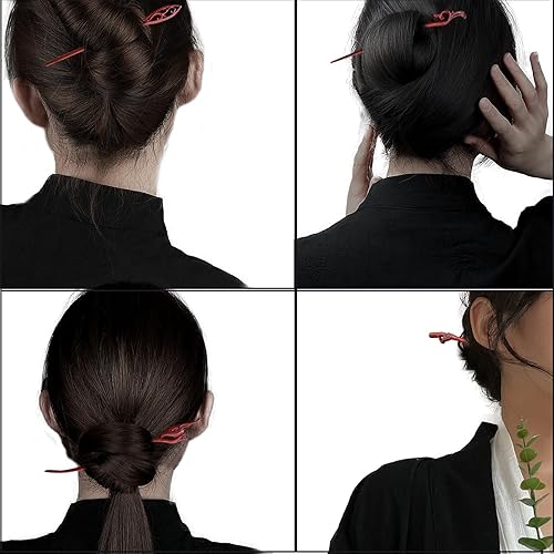 Miniatura 6 de Palillo de madera para cabello largo hecho a mano con flores talladas de madera para mujeres y niñas, regalos hechos a mano, accesorios para el