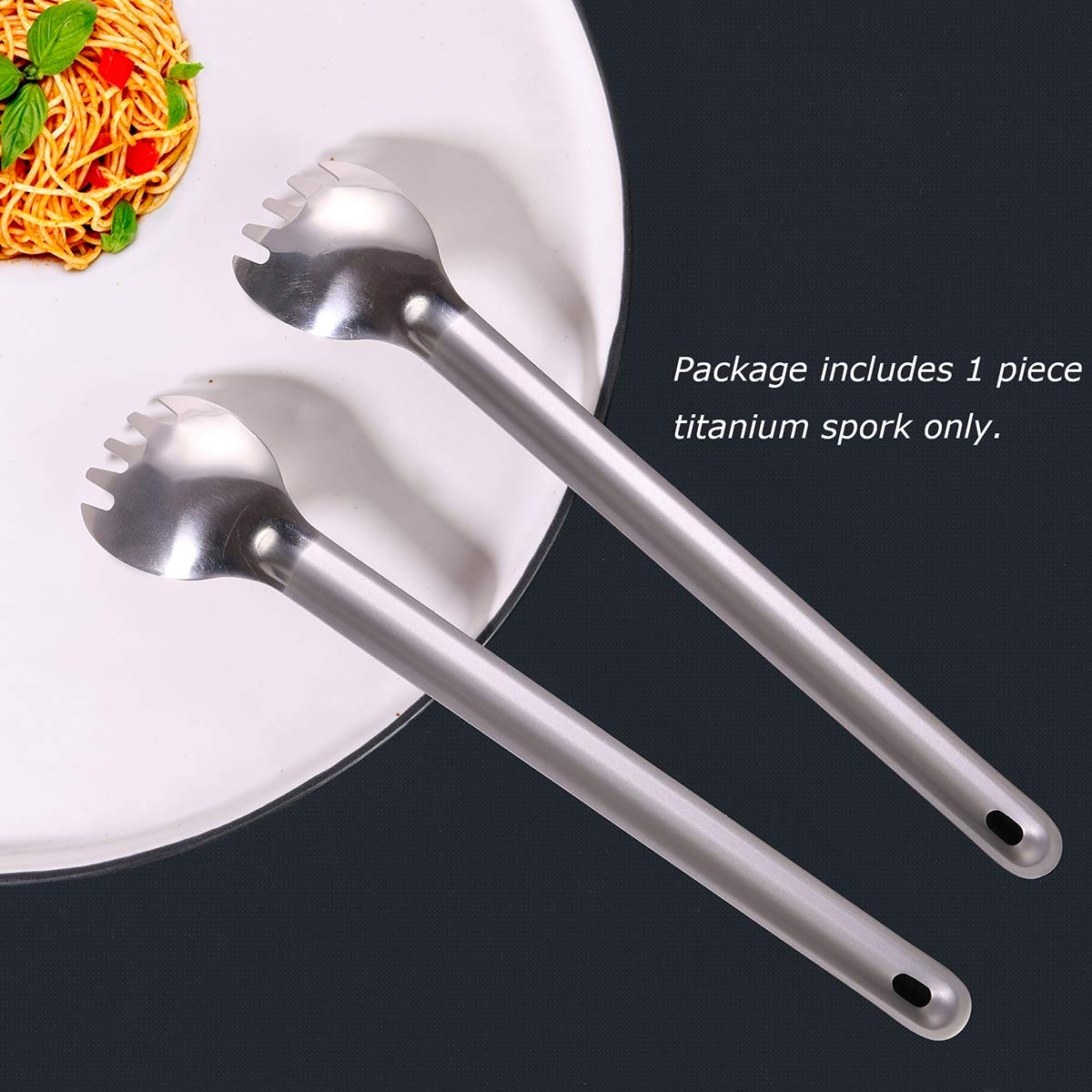 KEITH Cucchiaio lungo in titanio e spork con custodia per riporre oggetti da campeggio ultraleggeri