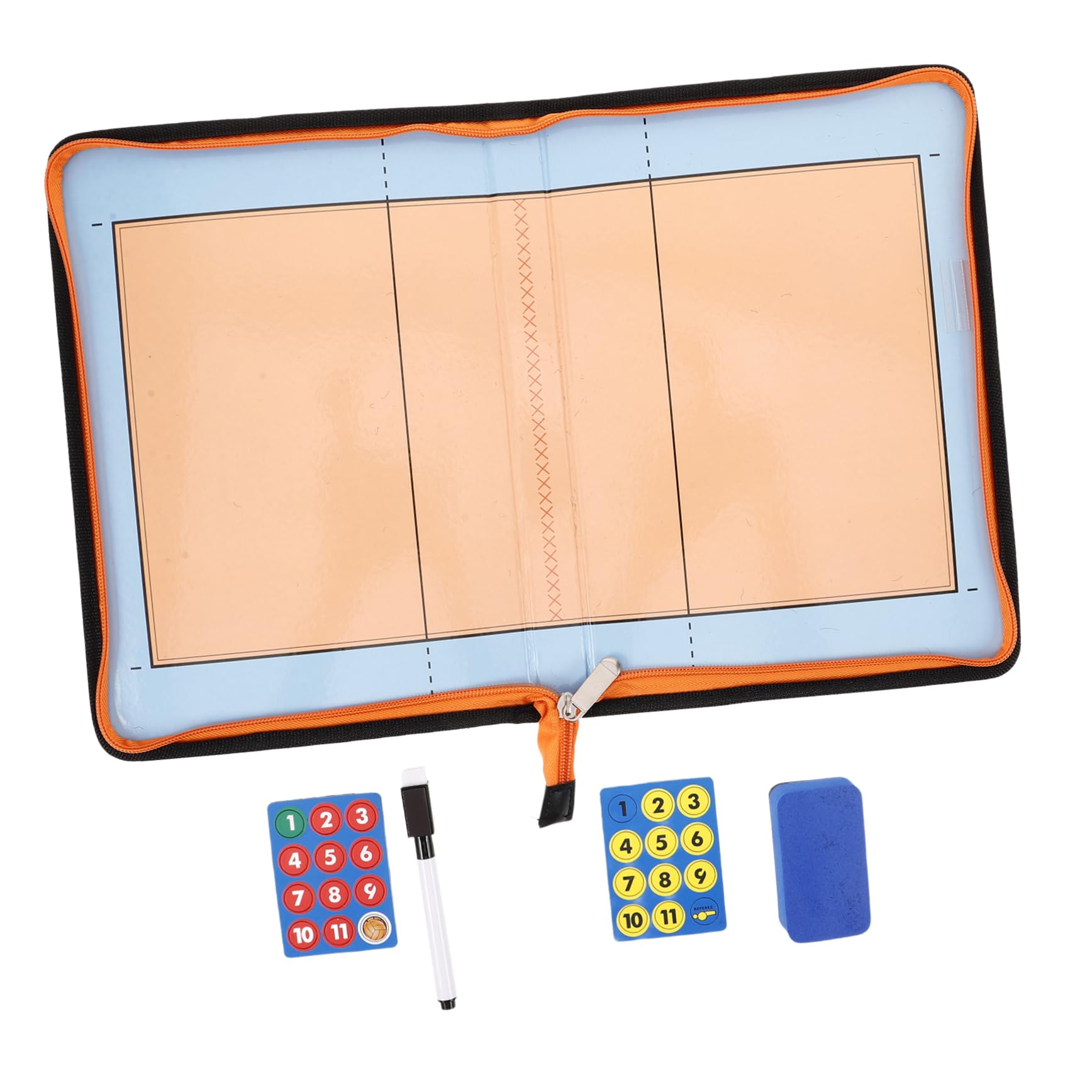 Abaodam Zippered Volleyball Portable Magnetic Dry Erase Board with Clipboard Markers