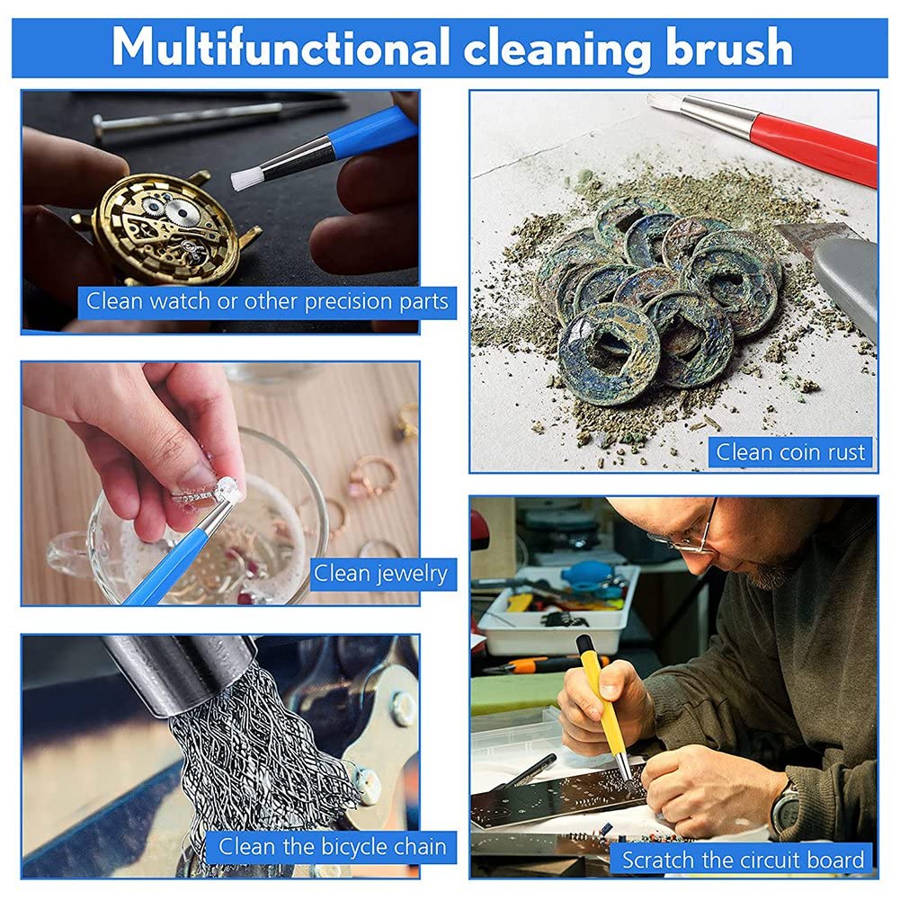 4 Teile/SäTze Rostentfernung Pinsel Stift Glasfaser/Messing//Nylon Pinsel Stift Form Uhrenteile Polieren Reinigungswerkzeug