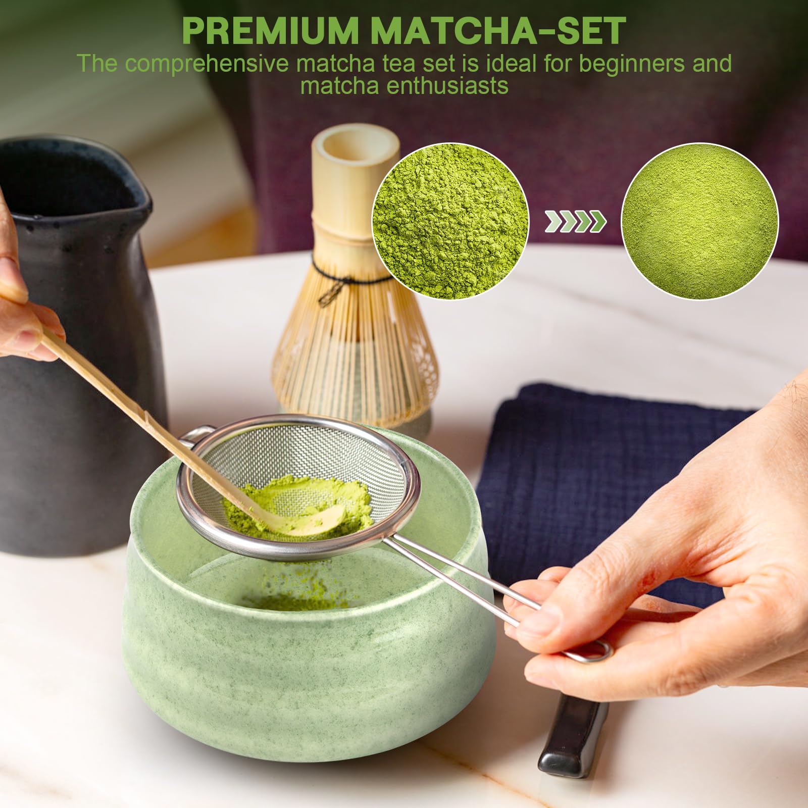 Matcha Kit 5 Piezas Bambú para Amantes del Matcha y Ceremonias del Té