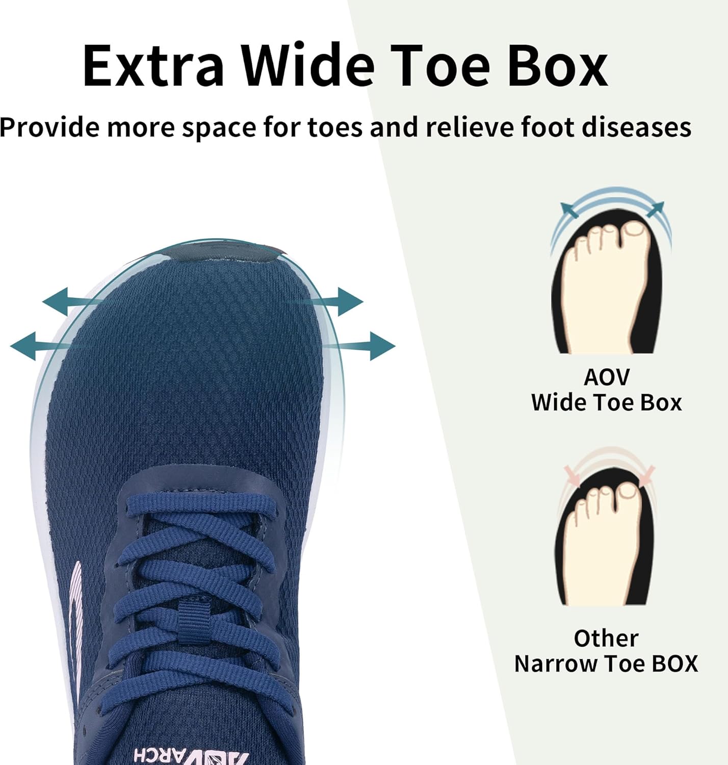 Wide Toe Box Shoes Women Arch Support Walking Shoes for Plantar Fasciitis Wide Width Orthotic Tennis Sneakers - Image 2