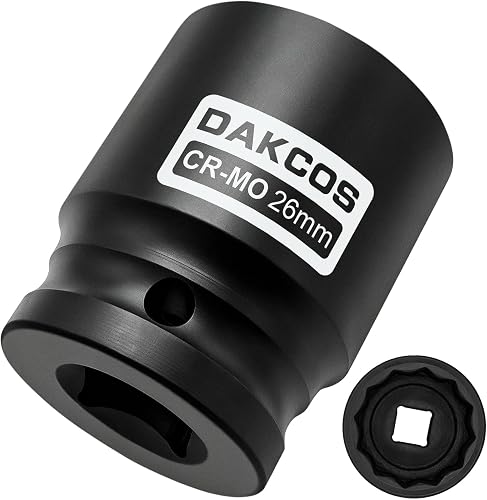 DAKCOS SW 26mm Vielzahn Nuss Schlagschrauber Nuss Kraft Stecknuss | 12 Kant | 12