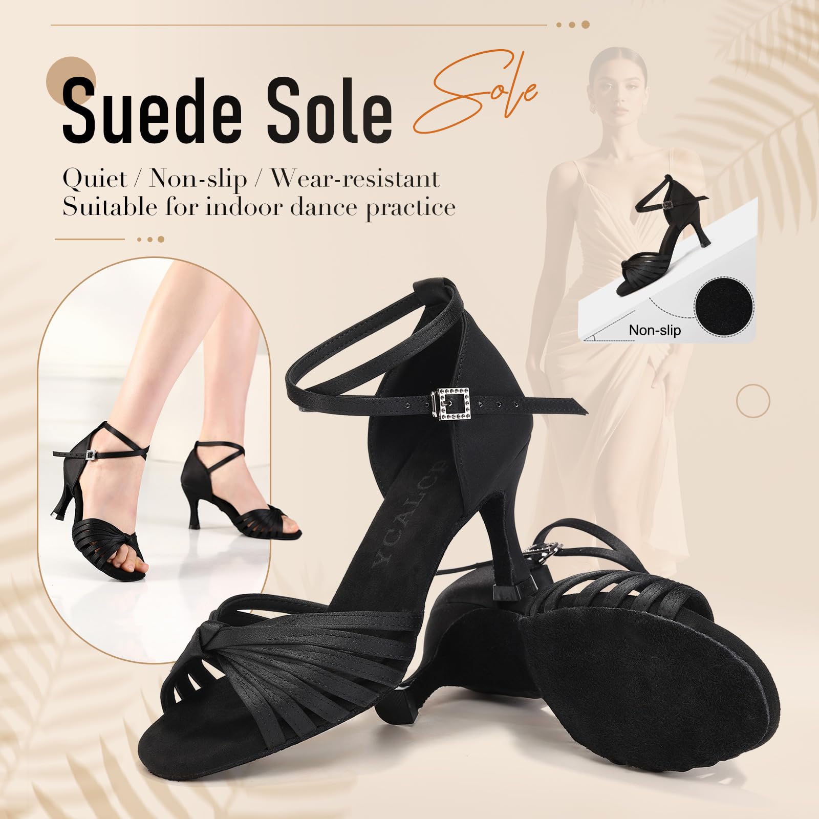 Latein Tanzschuhe für Damen Offene Zehen Salsa Tango Bachata Schuhe