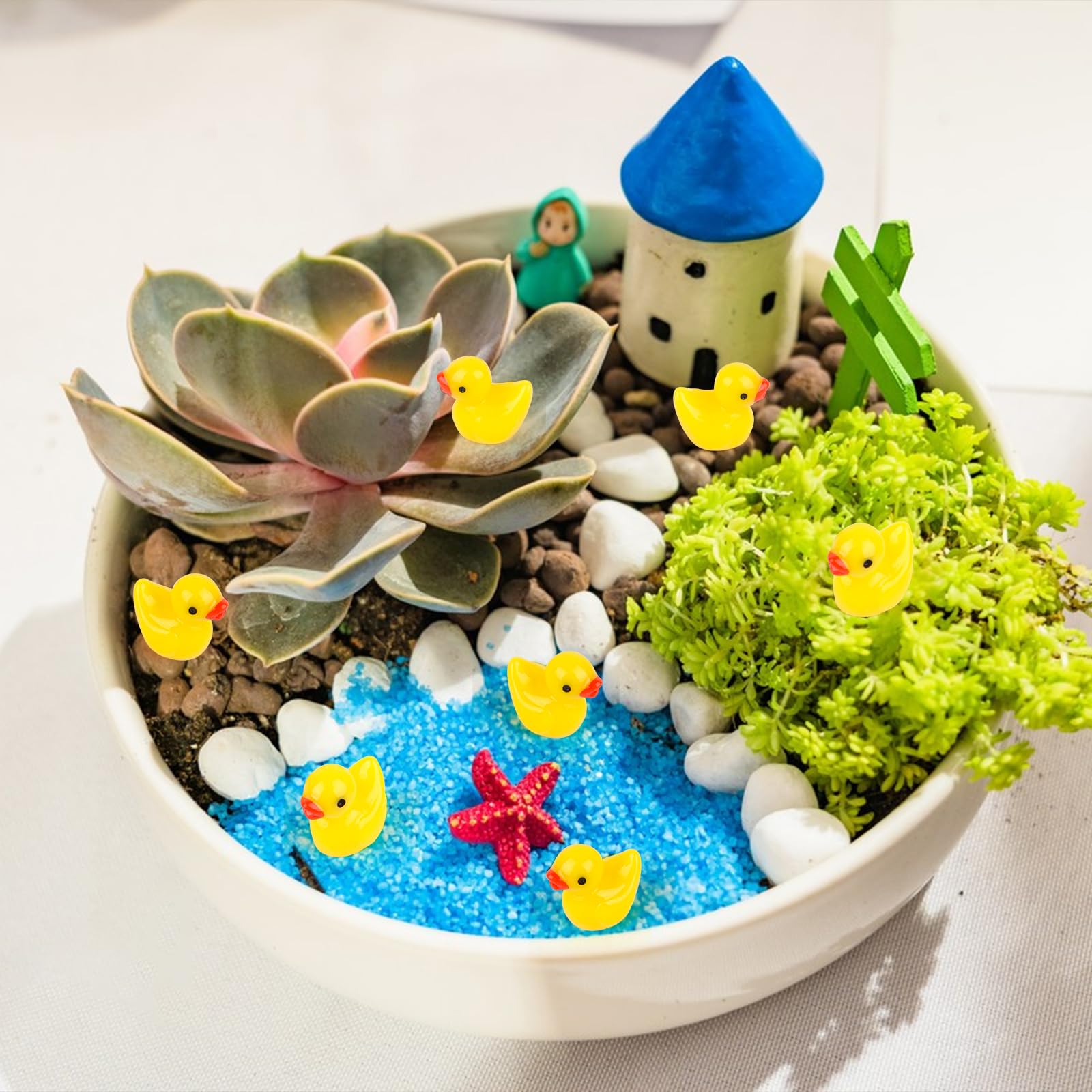 AiQInu 100 Pcs Mini Duck Resin 6 Colors Glitter Miniature Figurines Mini Duck Figures for Aquarium Garden Landscape Dollhouse AiQInu 100 Pcs Mini Duck Resin 6 Colors Glitter Miniature Figurines Mini Duck Figures for Aquarium Garden Landscape Dollhouse