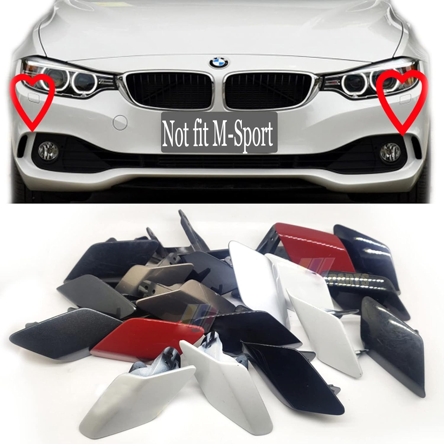 Headlight Washer Covers for 14-20 BMW 4 Series Fit 428i 430i 435i 440i 2014 2015 2016 2017 2018 2019 2020 F32 Coupe F33 Convertible F36 Gran 2Pcs Pair Left+Right (Blue)