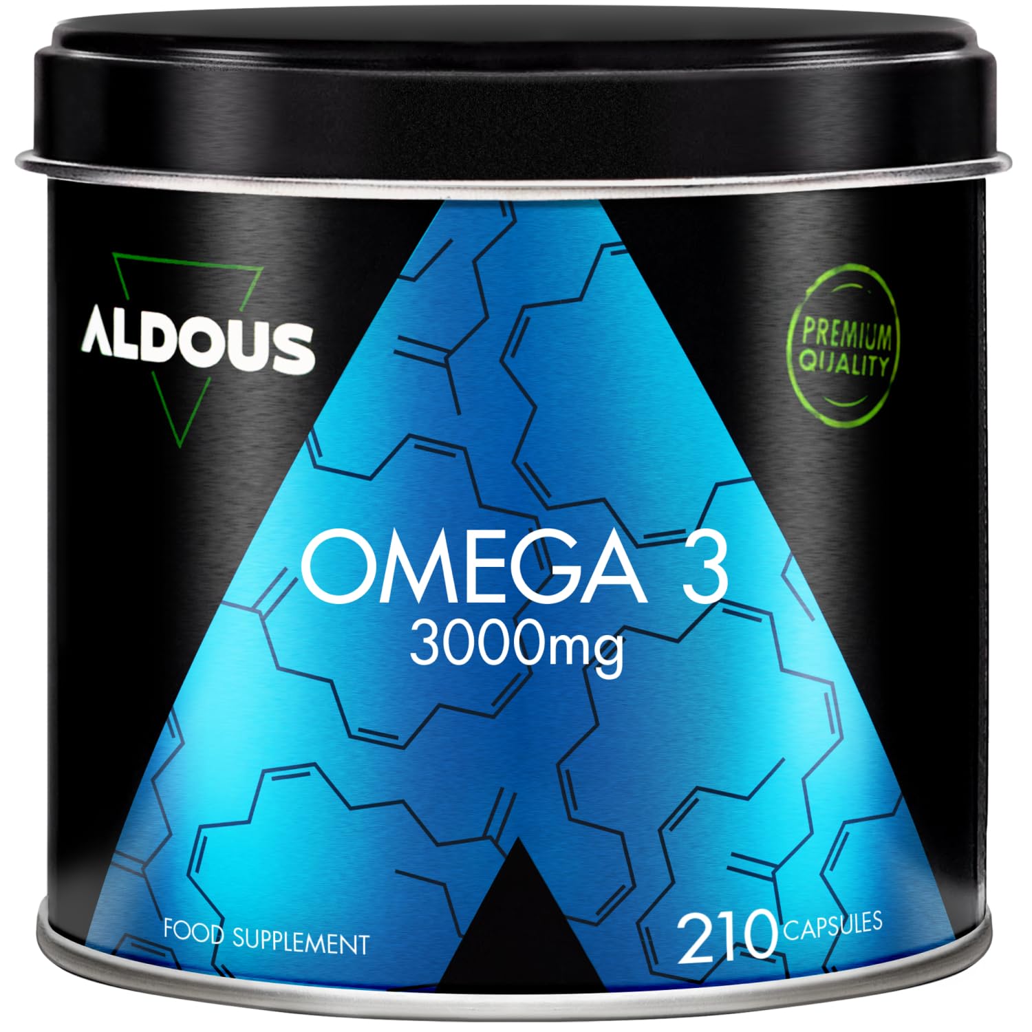 Oméga 3 Dha Epa Huile de Poisson - 3000 mg par jour - 210 Gélules (+2 mois) | Avec Acides Gras EPA et DHA - Haute Concentration - Vitamine E, Acides Gras - Vision et Cerveau - Complement alimentaire