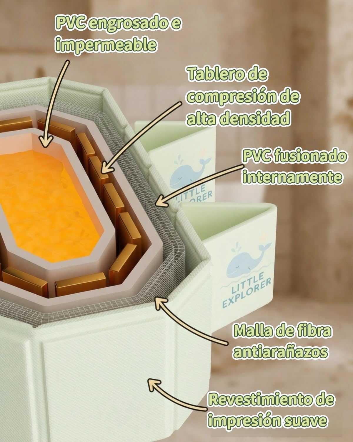 Bañera Plegable para Bebés de 0 a 6 Años, Bañera Infantil Portátil para Ducha, Bañera para Niños Plegable con 4 Patas de Soporte, Base Antideslizante y Doble Desagüe, Ahorra Espacio para Viaje (Verde)
