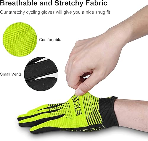 Miniatura 2 de INBIKE Guantes de bicicleta de montaña para hombre, transpirables, elásticos, para pantalla táctil, resistentes al desgaste, deportes al aire libre