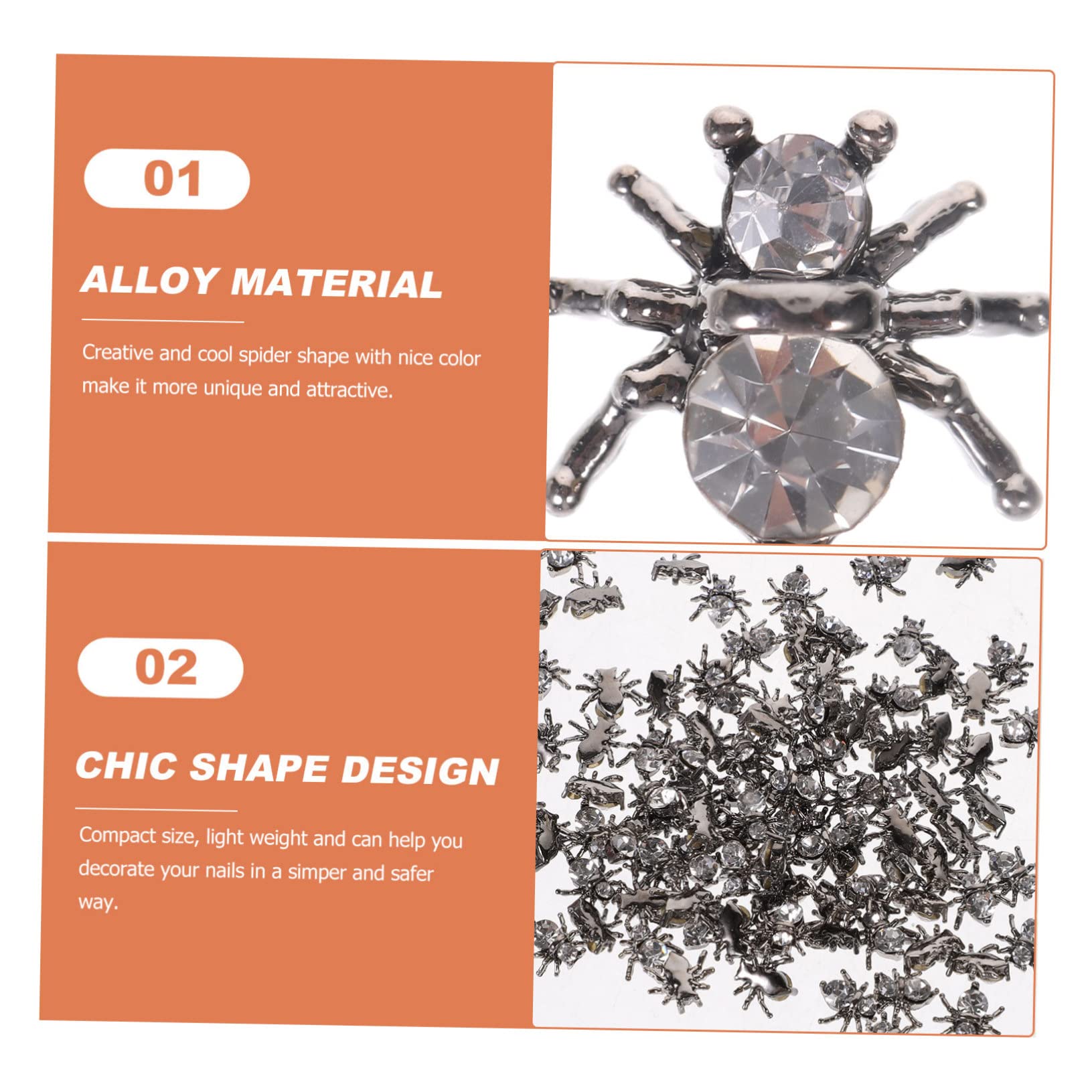 FRCOLOR 5 Set Di Ciondoli Per Nail Art A Forma Di Ragno Ornamenti Per Manicure Alla Moda Per Donne 100 Pezzi * 5