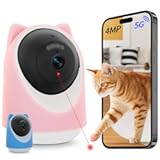 Pet Camera Indoor with Laser Toy 4MP 2.4/5GHz WiFi, Cat Camera with Phone App, Night Vision & Motion Detection Alerts - APP Remote Control Interactive Device for Dog Cat Monitoring Security