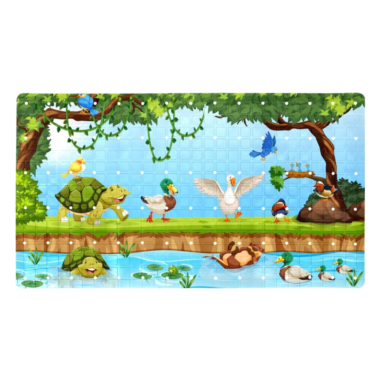 Tapis de bain antidérapant pour personnes âgées et enfants avec trous de drainage