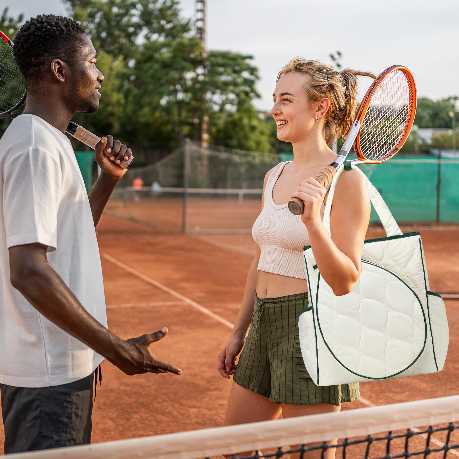 TILDOSAC 2-en-1 Tennis Tote Bag Racquet Quilted Pickleball Racquet Sacs, étanche à l'eau et léger pour Hommes et Femmes