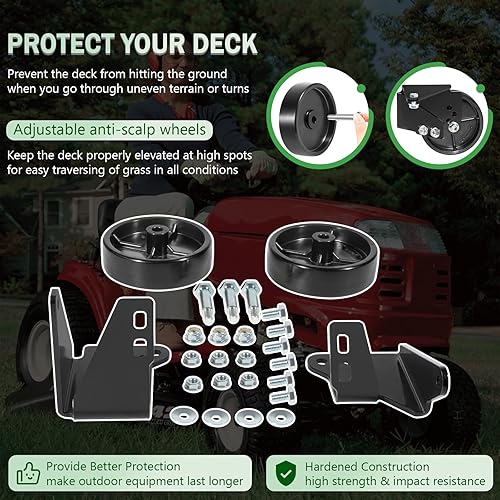 Miniatura 4 de Bonbo OEM-190-183 Kit de rueda de cubierta para tractor de césped MTD de 38 pulgadas y 42 pulgadas 2009 y anteriores