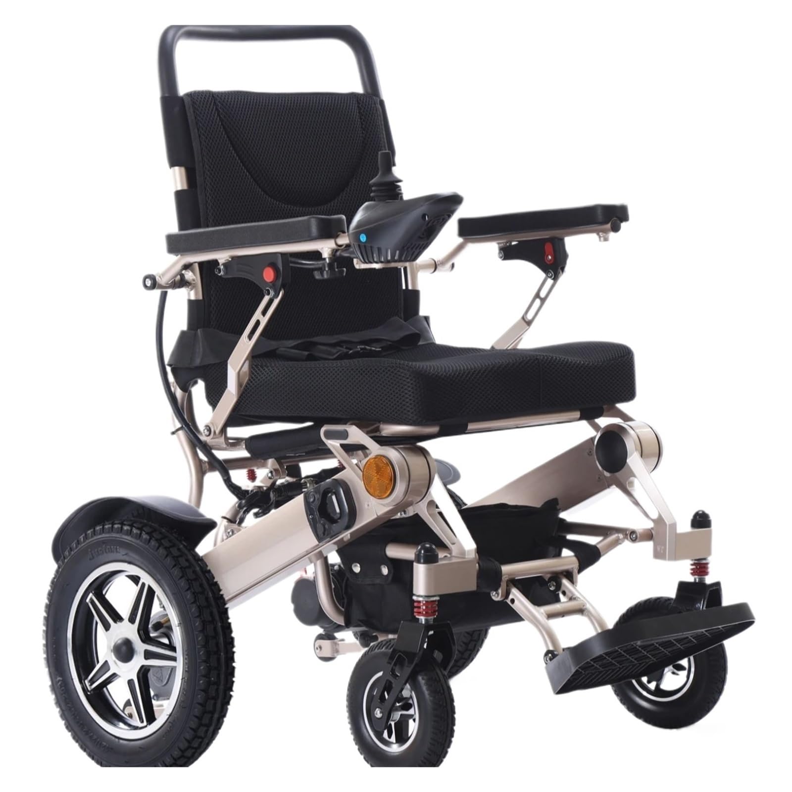 Sedia A Rotelle Elettrica For Tutti I Terreni Scooter For Mobilità Portatile Con Potente Motore Da 500 W E Batteria A Lungo Raggio 20 Ah For Anziani Disabili Mobilità Confortevole Fluida(20AH-golden)