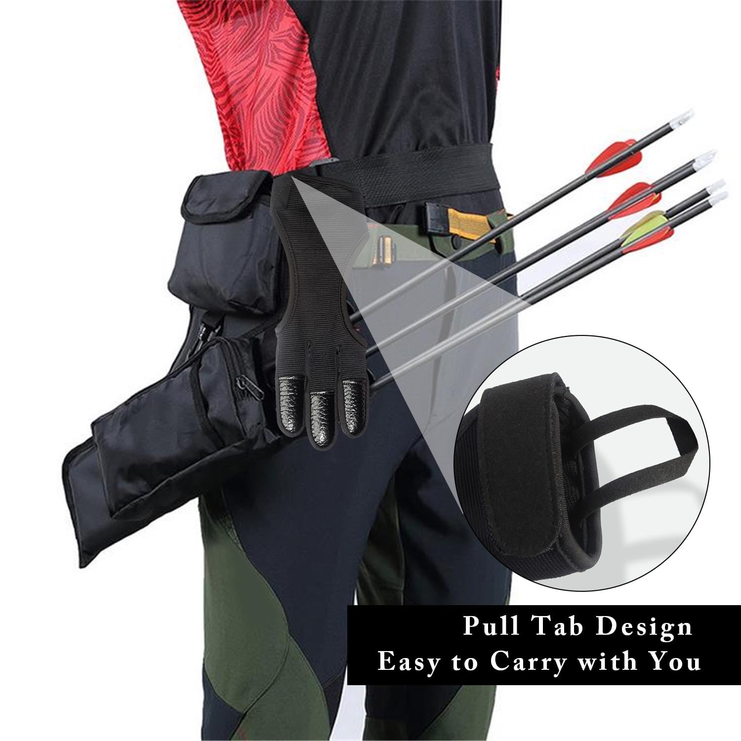 ZEACCT Gant de Doigt pour Tir à l'Arc - Protection Respirante à Trois Doigts pour Arc Compound et Recurve