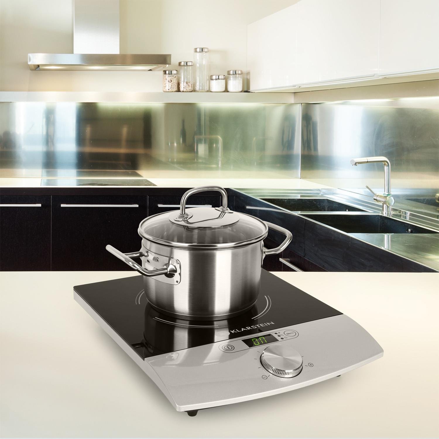 Image secondaire de Klarstein 10012195 Hob – Table de cuisson (posable, induction, noir, métallique, boutons, rotatif, LED, 50/60 Hz)