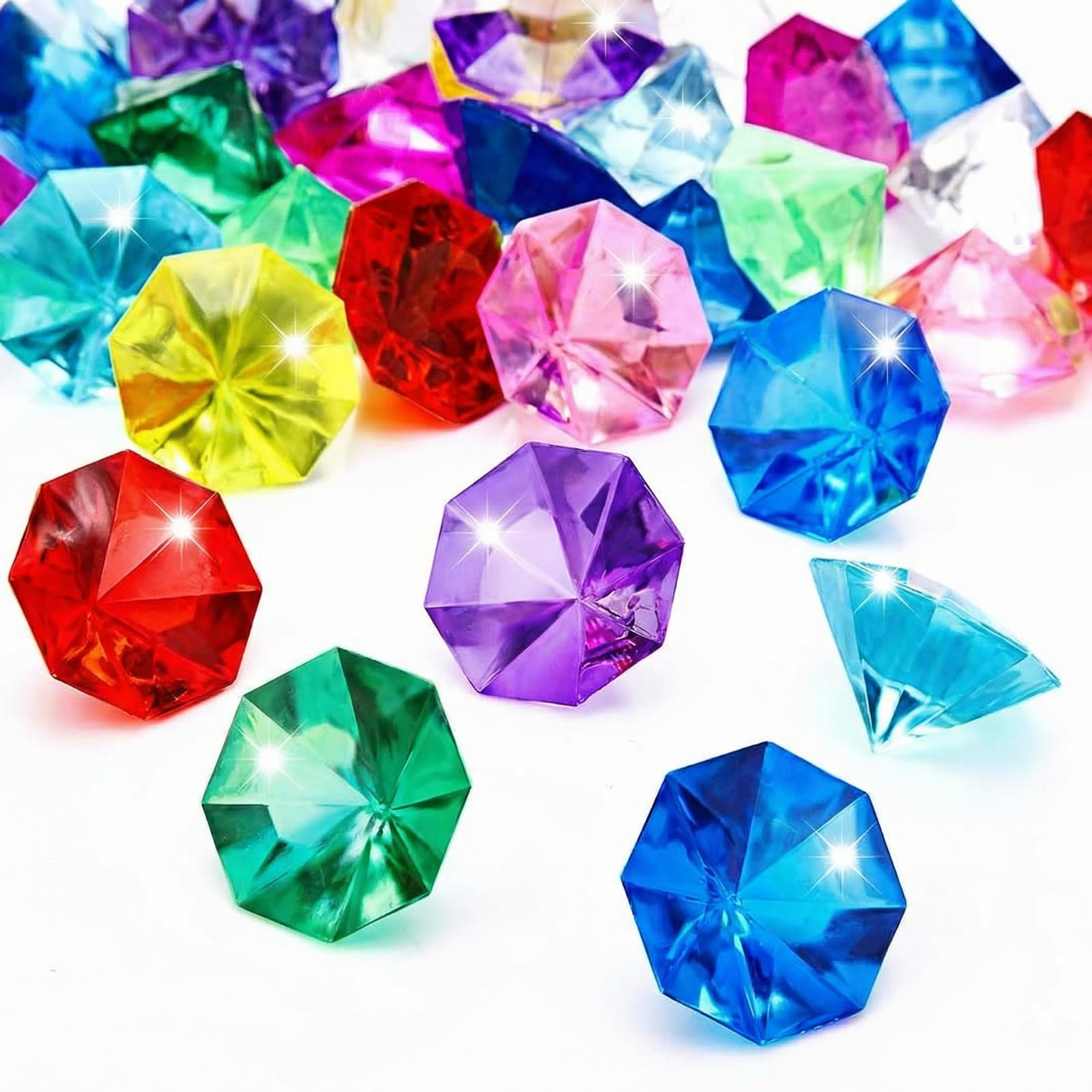 10 Pièces Jouet Diamant pour Enfants Gemmes de Grande