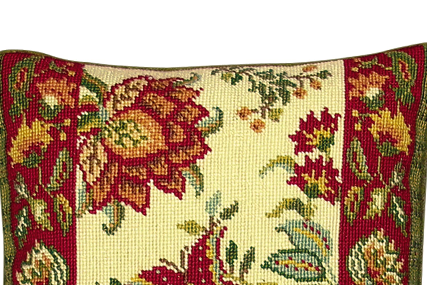 C&F Home Colonial Williamsburg Tracery Floral #2 Needlepoint Pillow 14
