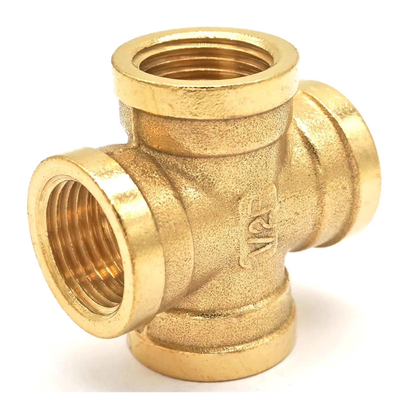 MQXFCZUX 3/4" BSP Female Brass Equal Cross 4 Ways Pipe Connector Fitting Coupler MQXFCZUX