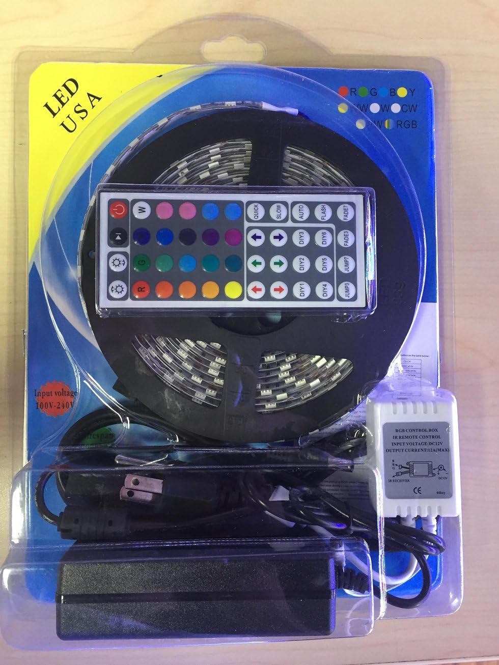 LED Strip light 16ft RGB waterproof with remote and power supply