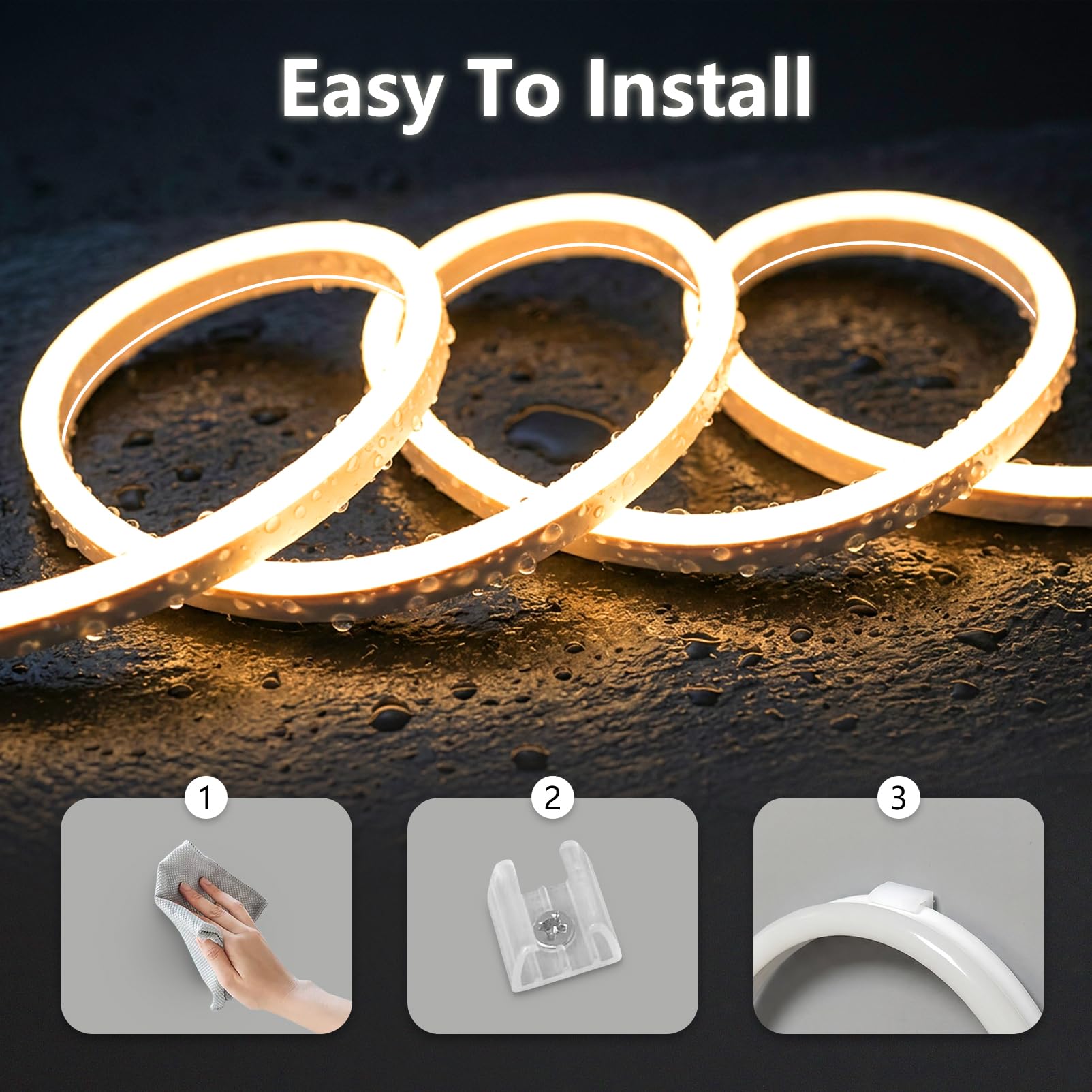 20 Metros Silicona Neon Tira LED 220V Exterior Impermeable IP65 | Blanco Fría 6000K Tiras Luces LED Habitacion Flexible Faixa Neon LED Strip Cortable Con Enchufe Para Cocina Interior Exterior