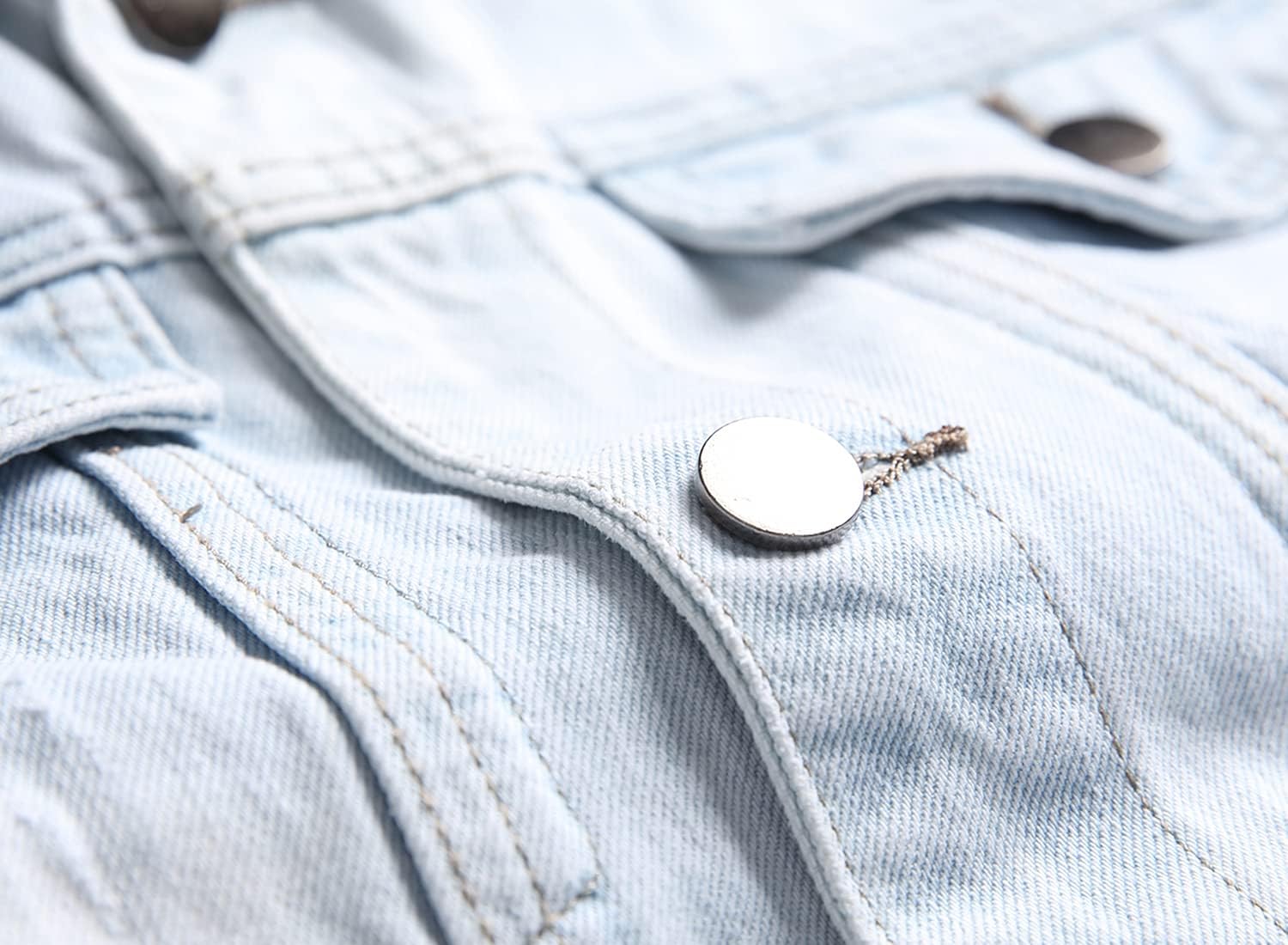 QIMYUM Jean Jacket For Men, Distressed Slim Denim Jacket - Image 5