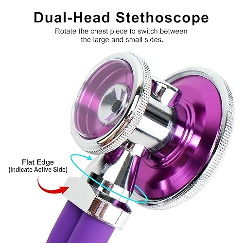 Miniatura 3 de LotFancy Esfigmomanómetro aneroide con kit de estetoscopio, brazalete profesional BP para adultos de 10 a 16 pulgadas, brazalete manual profesional