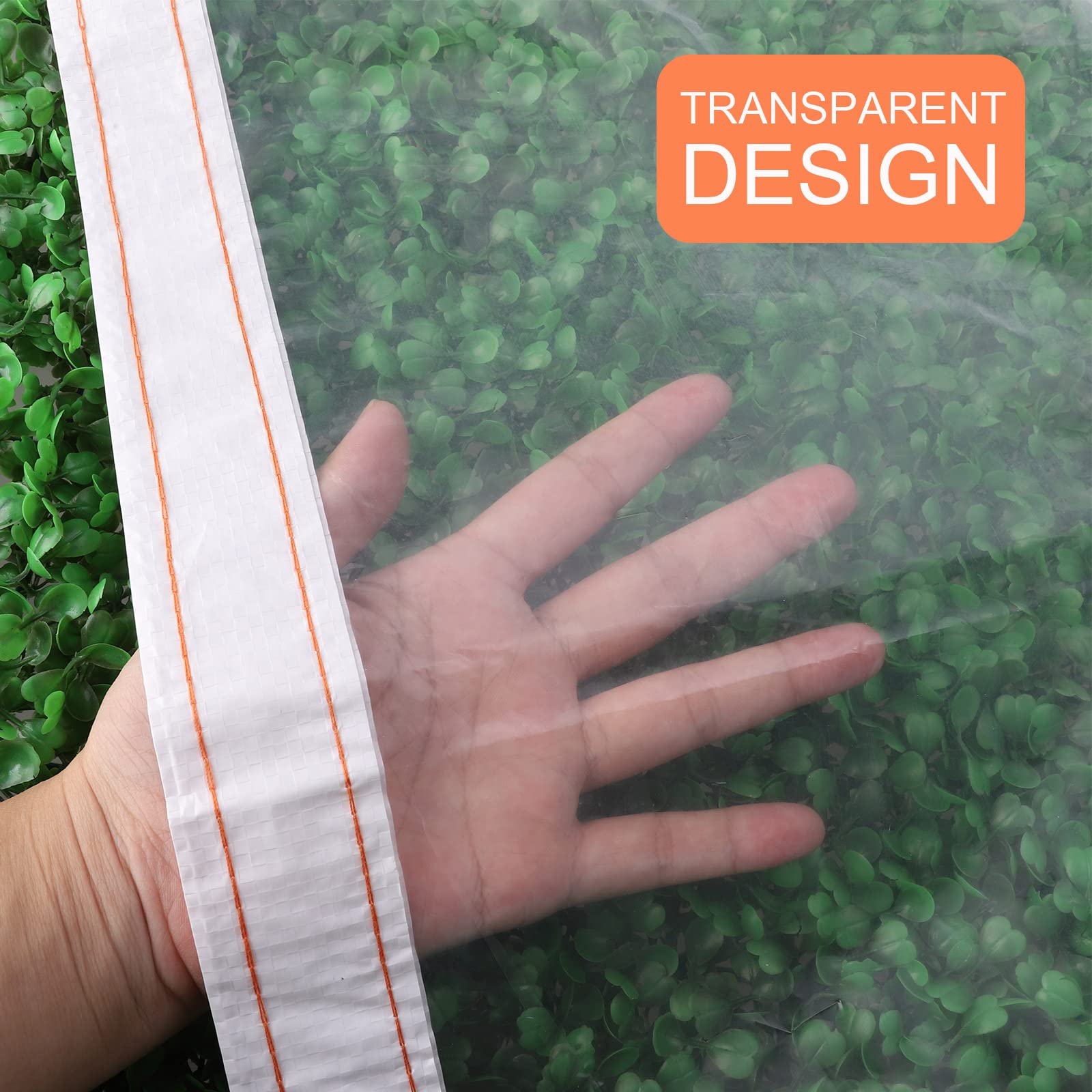 Plcnn 3 x 2,5 m doorzichtig dekzeil, waterdicht, stofdicht dekzeil met doorvoertules, tuinzeil, plantenhoes voor terrasoverkapping, tuinmeubilair, benodigdheden
