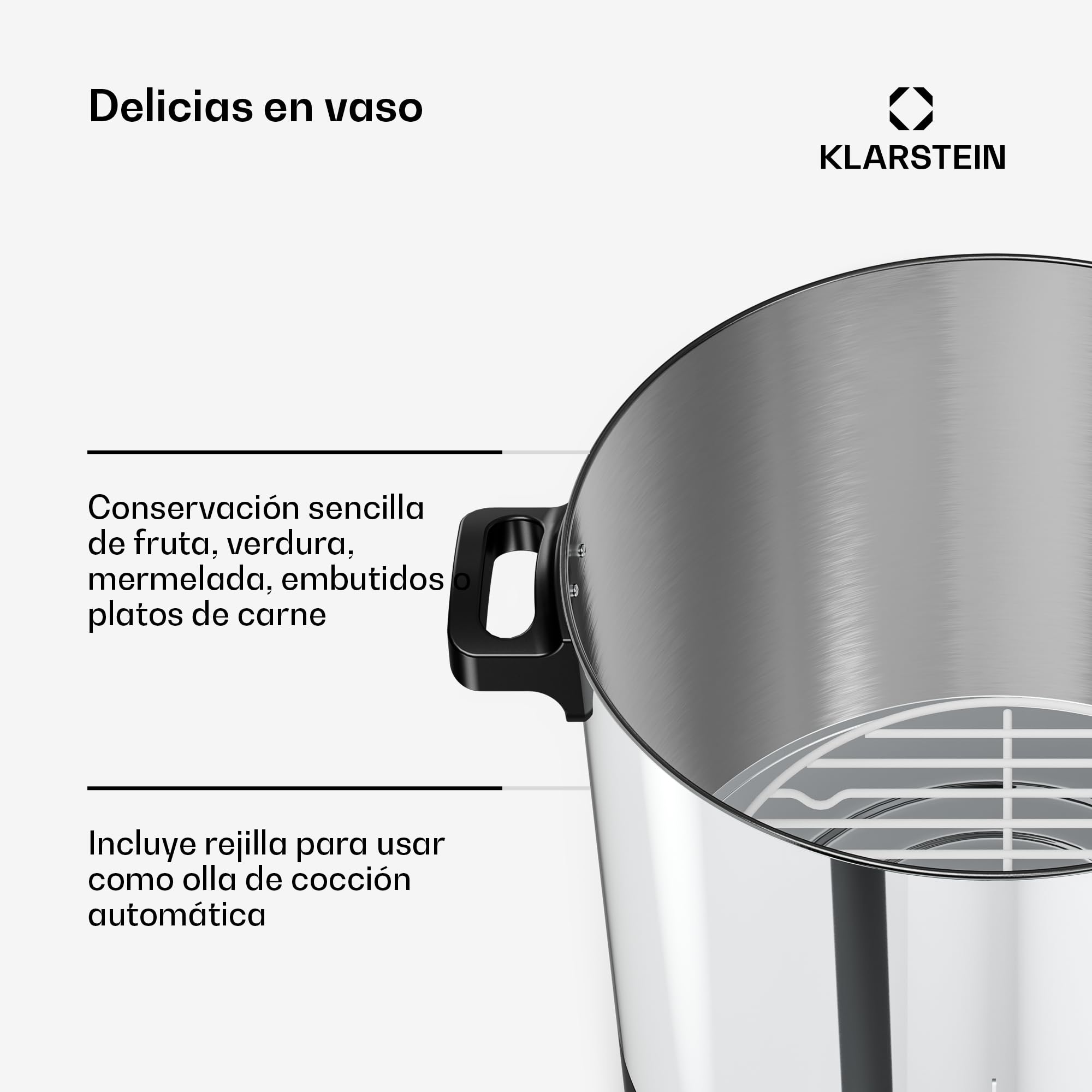 Klarstein Biggie Esterilizador Digital 25 L de Acero Inoxidable con Grifo de Acero Inoxidable, 2000 W, 30–100 °C, Pantalla LCD, Temporizador, Conservas y Vino Caliente