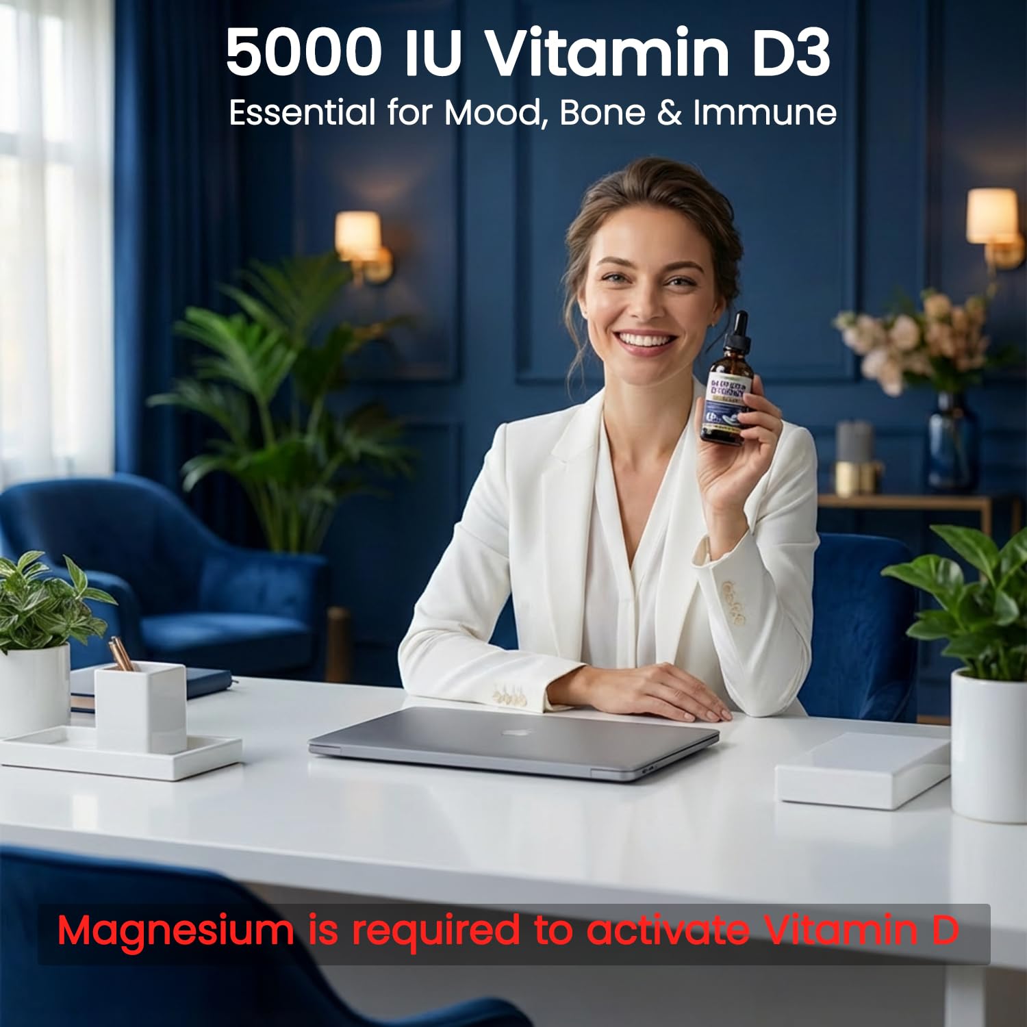 Liquid Magnesium Glycinate Drops for Women - Sublingual Sleep Support & Nighttime Calm with GABA, L-Theanine, Valerian & D3 B6 - High Absorption, Sugar-Free Berry, Vegan, 60ml — Amazon image 6
