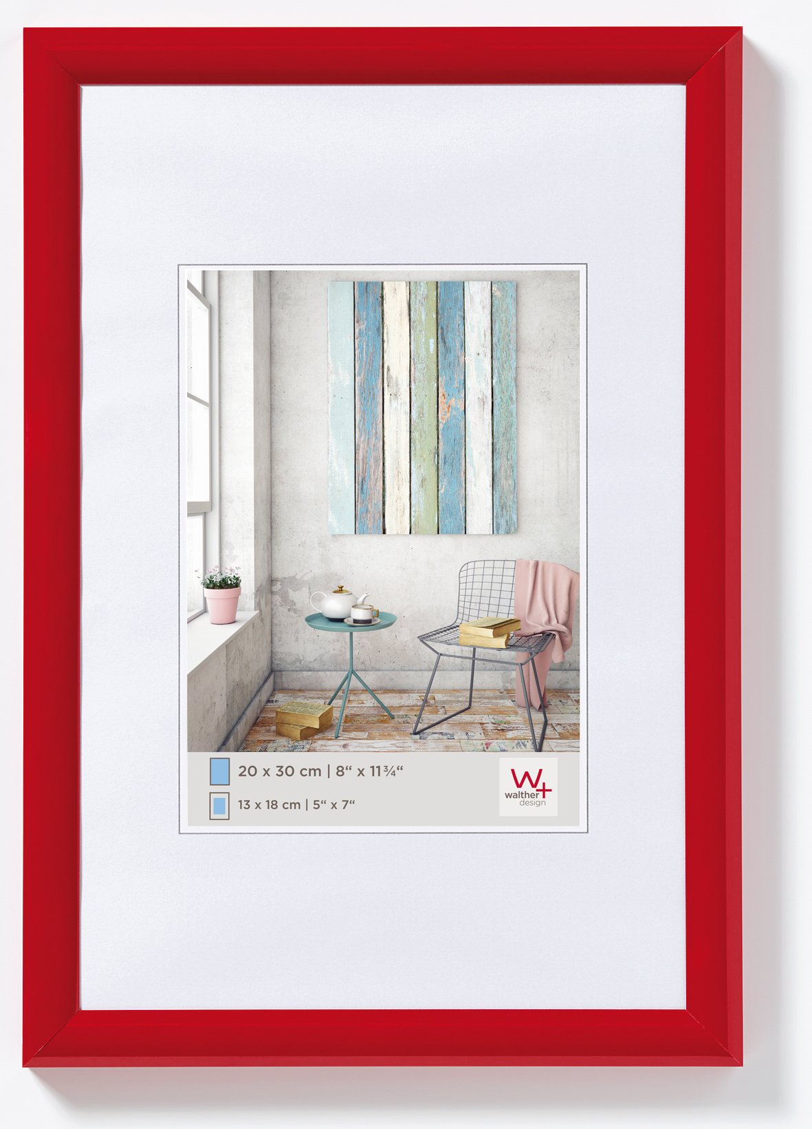 walther design Bilderrahmen rot 10 x 15 cm Trendstyle Kunststoffrahmen KP040G