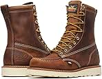 Thorogood American Heritage 8” Moc Toe Work Boots for Men Made with Full-Grain Leather, Soft Toe, Slip-Resistant Wedge Outsole and Comfort Footbed; EH Rated