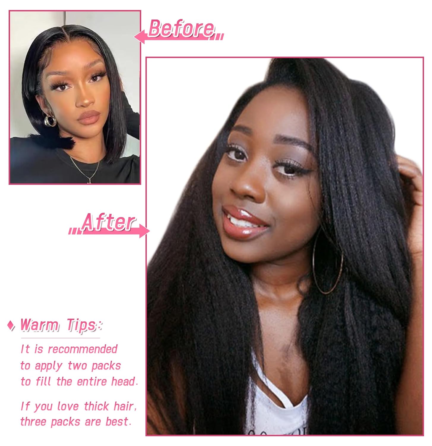 Essent Seamless Kinky Straight Clip in Hair Extensions Real Human Hair 20 Inch 7Pcs 130g Kinky Clip Ins Full Head Brazilian Remy Hair Extensions for Women Natural Black Double Weft Clip In